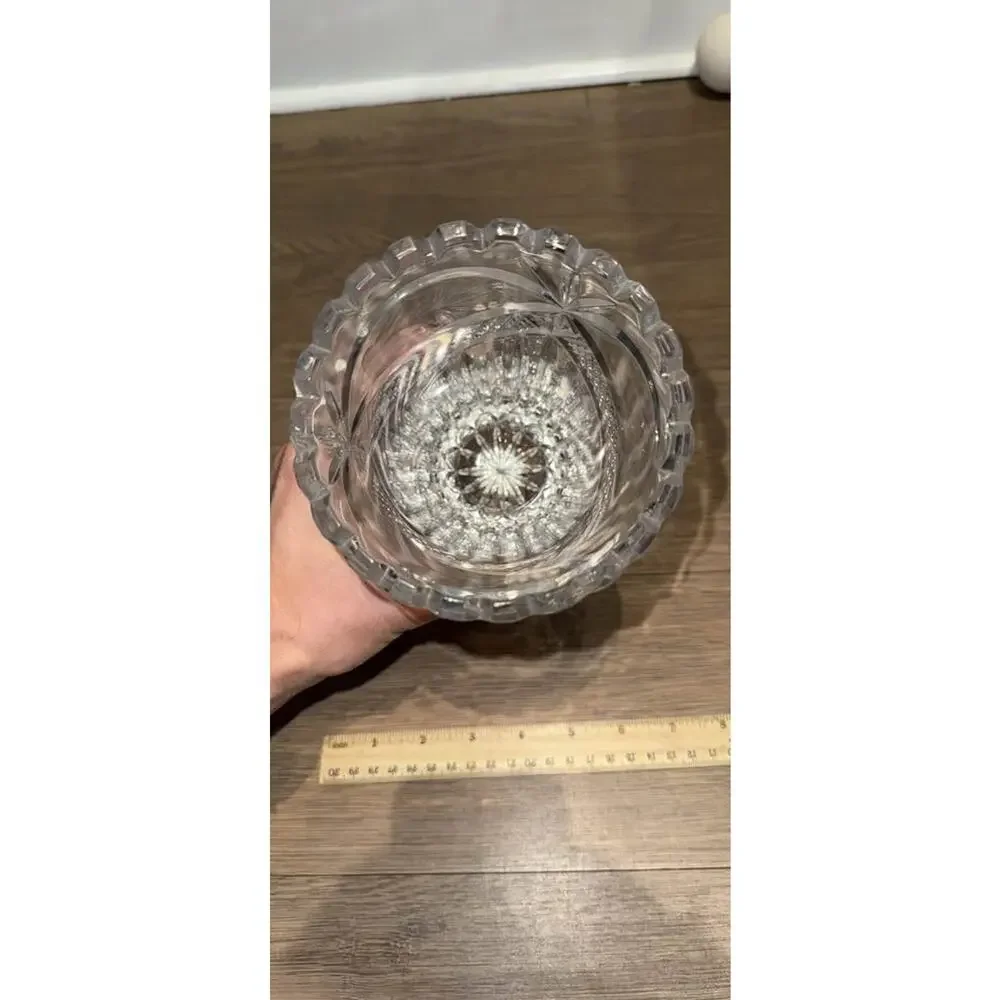 Vintage Cut Crystal Grape Motif Vase